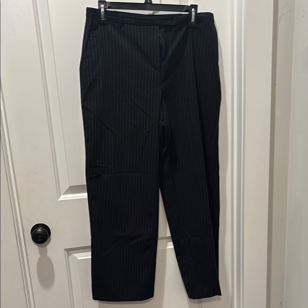 Briggs New York Black Pinstripe Trousers